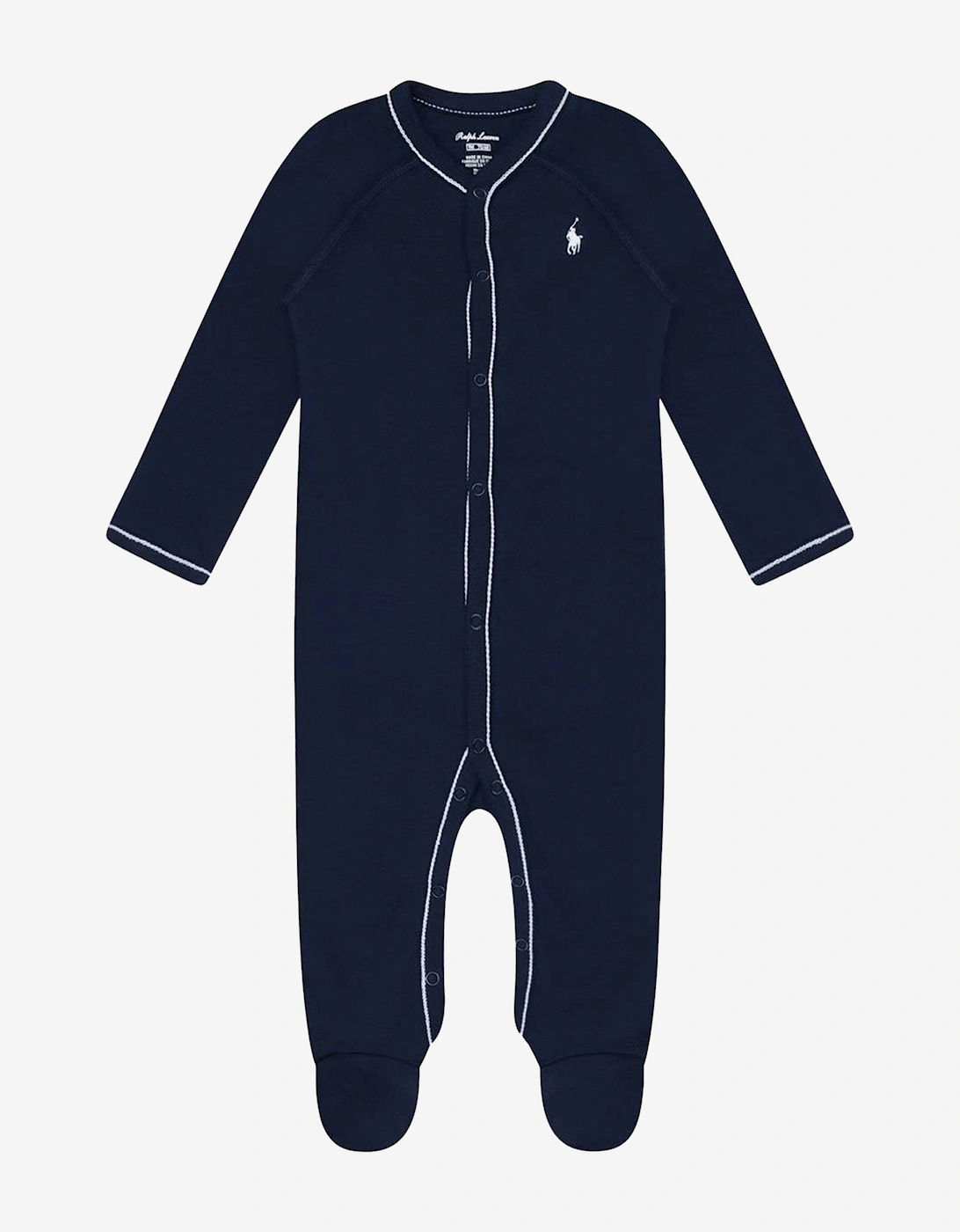 Baby Boys Logo Babygrow in Navy, 6 of 5