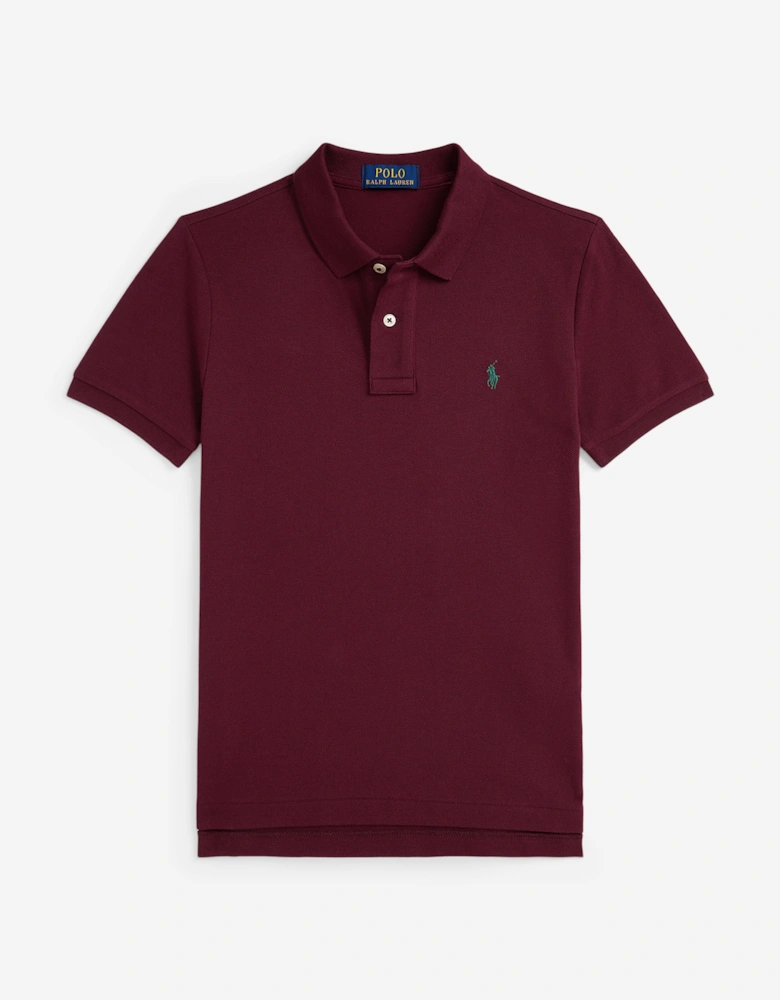 Boys Logo Slim Fit Polo Shirt in Red