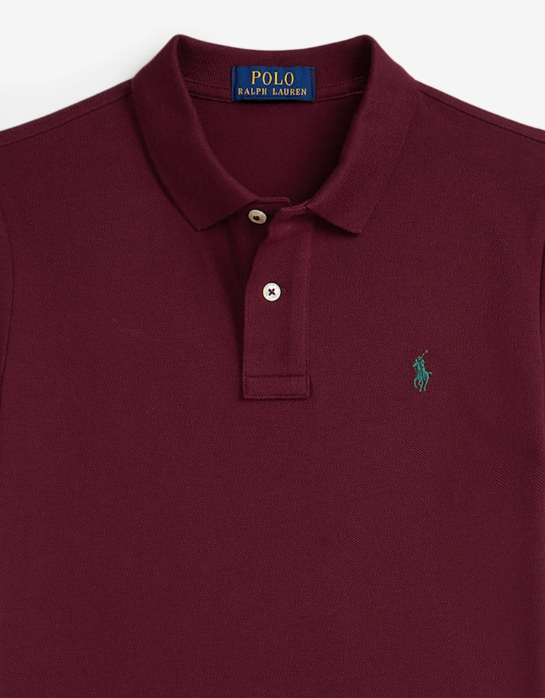Boys Logo Slim Fit Polo Shirt in Red