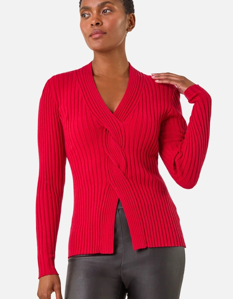Cable Split Detail Rib Jumper