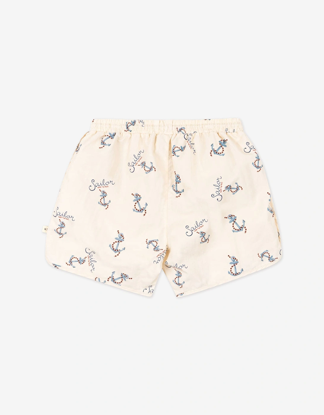 Boys Asnou Rock My Boat Swim Short in Ivory