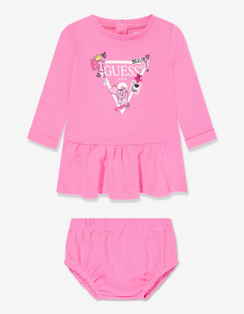 Baby Girls Heart Dress with Knickers in Pink