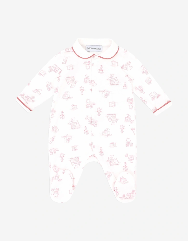 Baby Girls Logo Babygrow in Pink