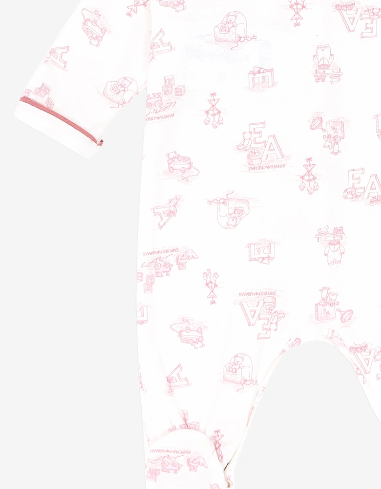 Baby Girls Logo Babygrow in Pink