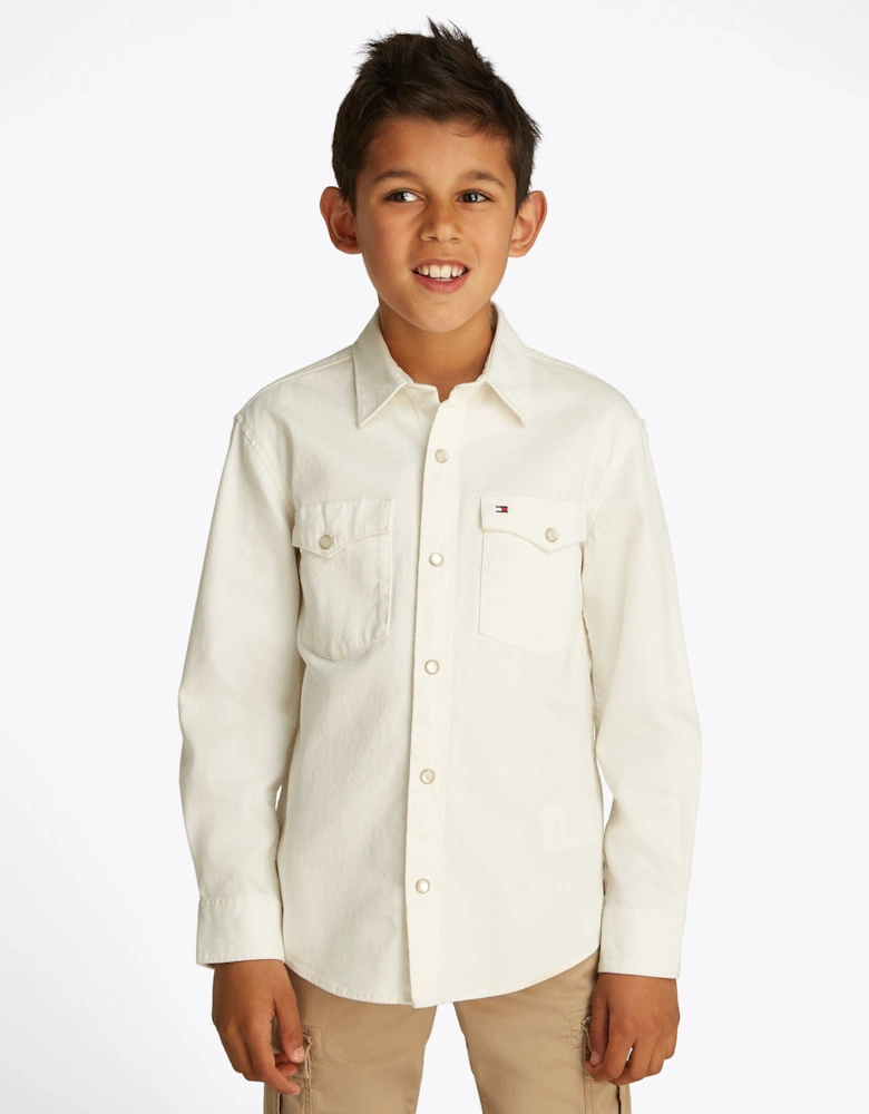Boys Denim Shirt in White