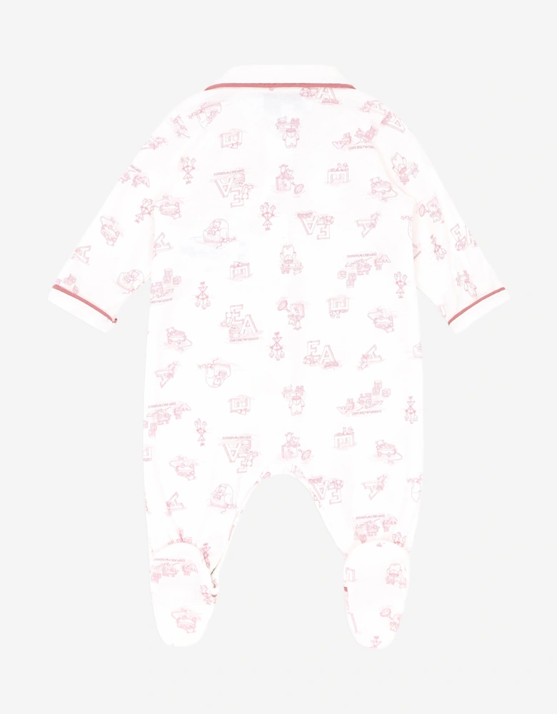Baby Girls Logo Babygrow in Pink