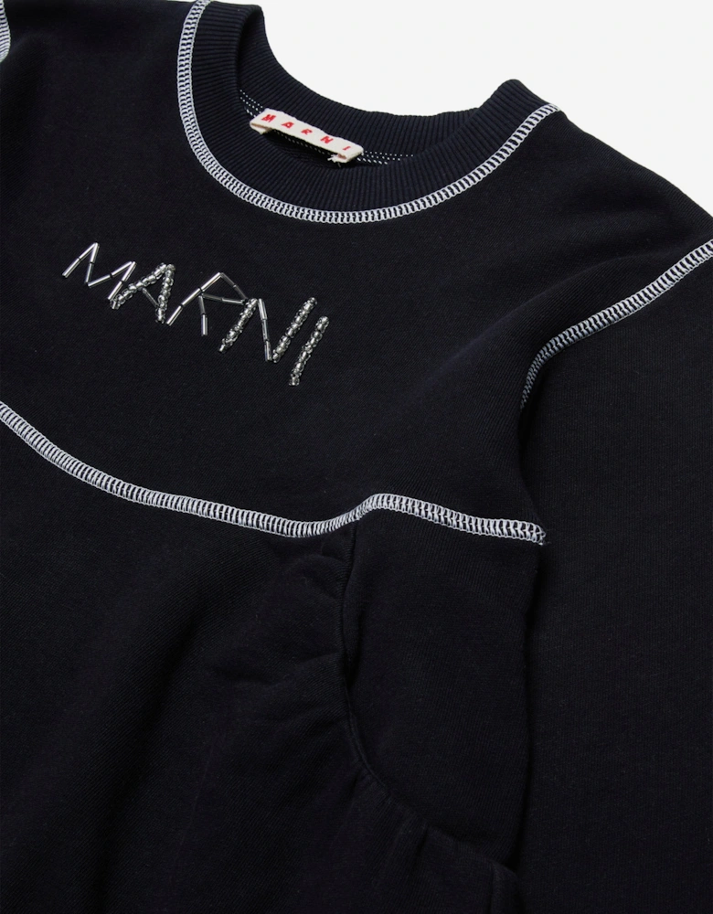 Girls Sweater Dress in Black