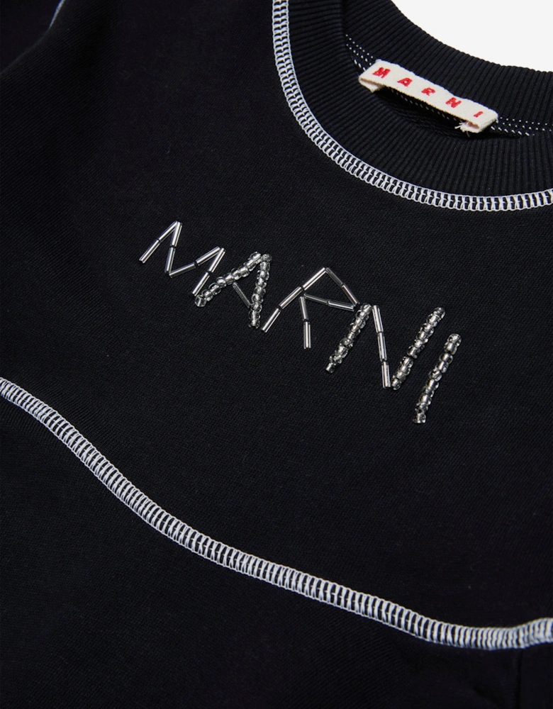 Girls Sweater Dress in Black