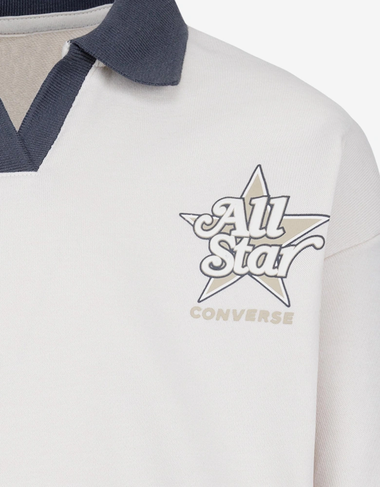 Girls Logo Polo Dress in Ivory