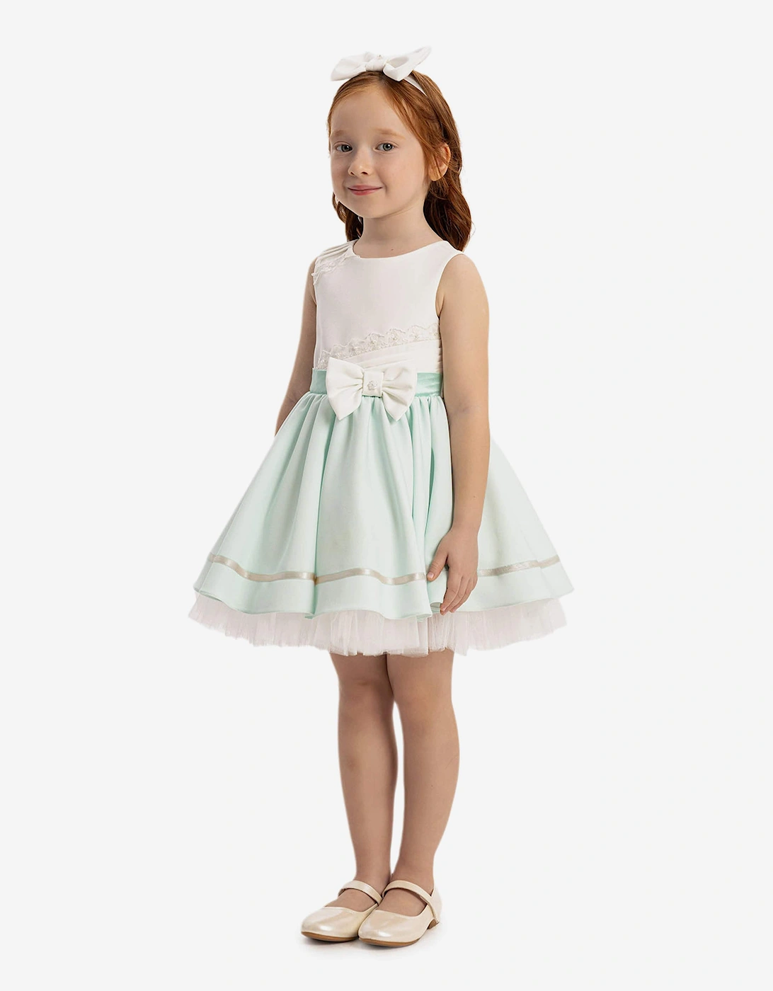 Baby Girls Dress with Headband in Green