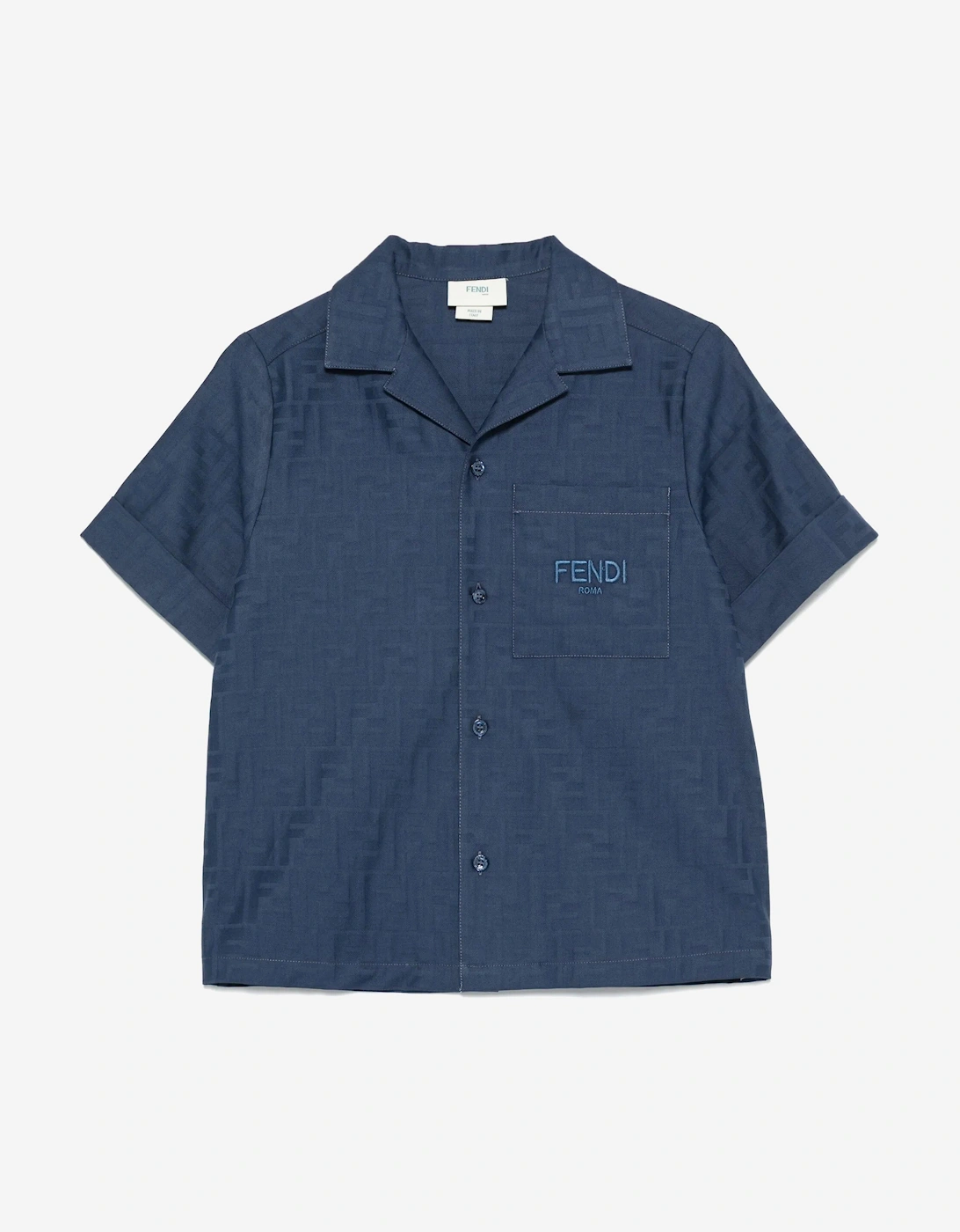 Boys FF Jacqaurd Shirt in Navy, 5 of 4