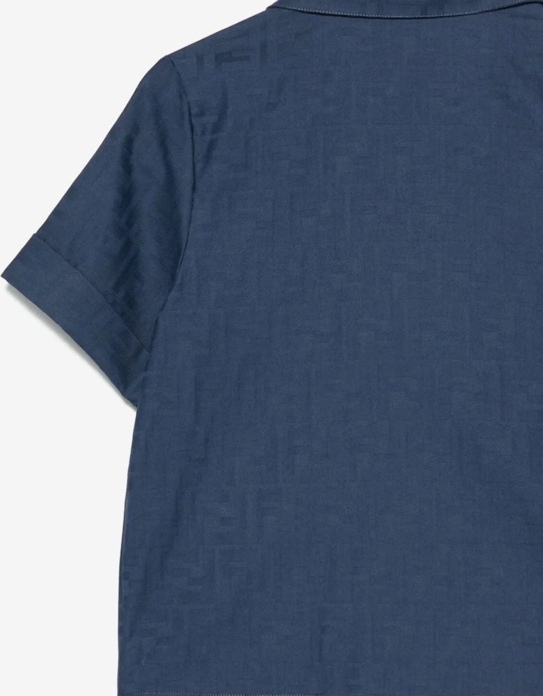 Boys FF Jacqaurd Shirt in Navy