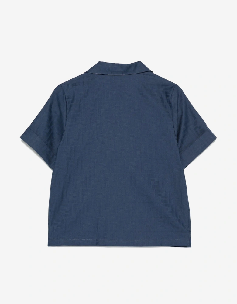 Boys FF Jacqaurd Shirt in Navy