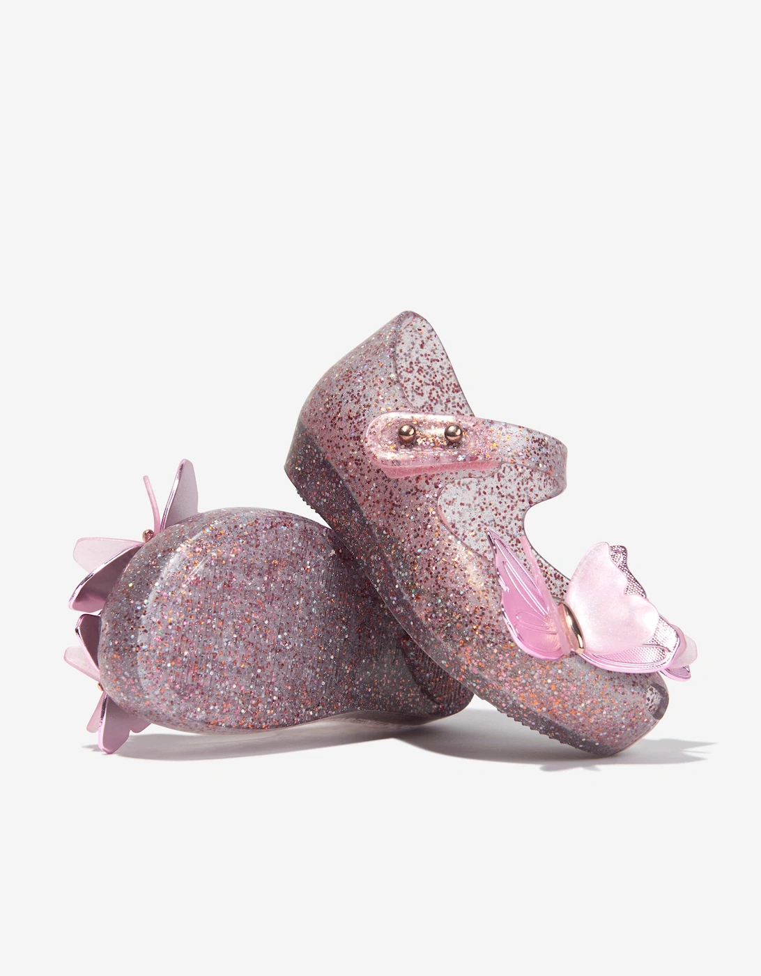 Girls Mini Ultragirl Butterfly Jelly Ballerinas in Pink