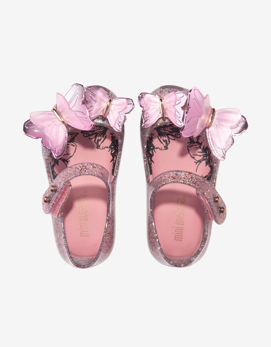 Girls Mini Ultragirl Butterfly Jelly Ballerinas in Pink