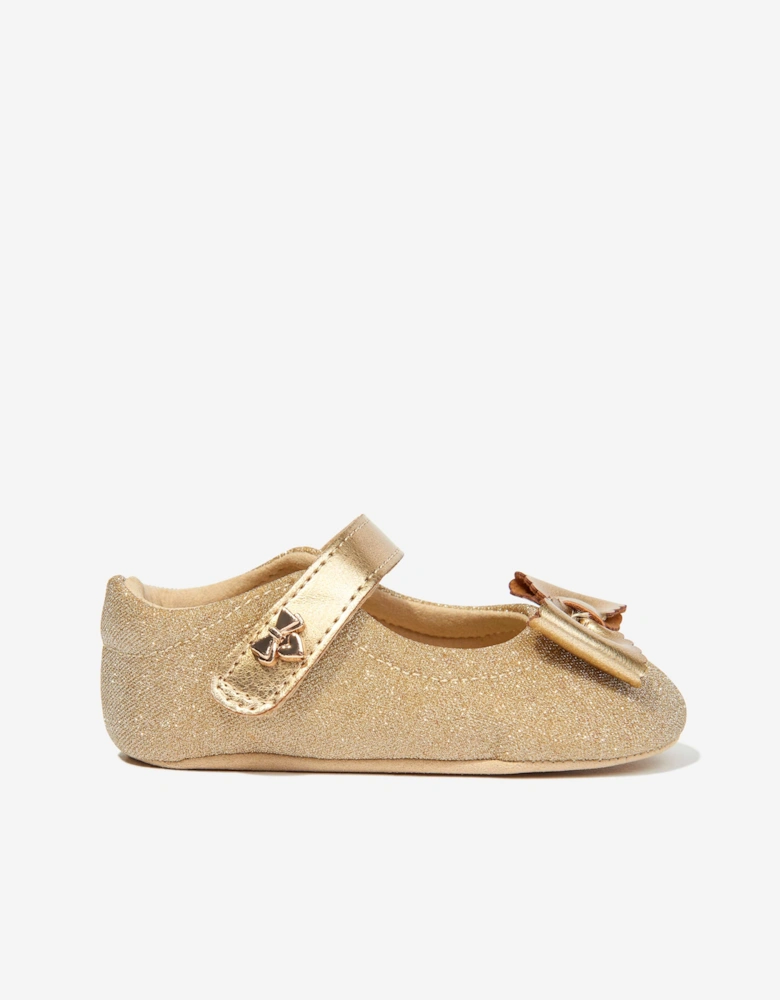 Angels Face Baby Girls Maxine Glitter Shoes in Gold
