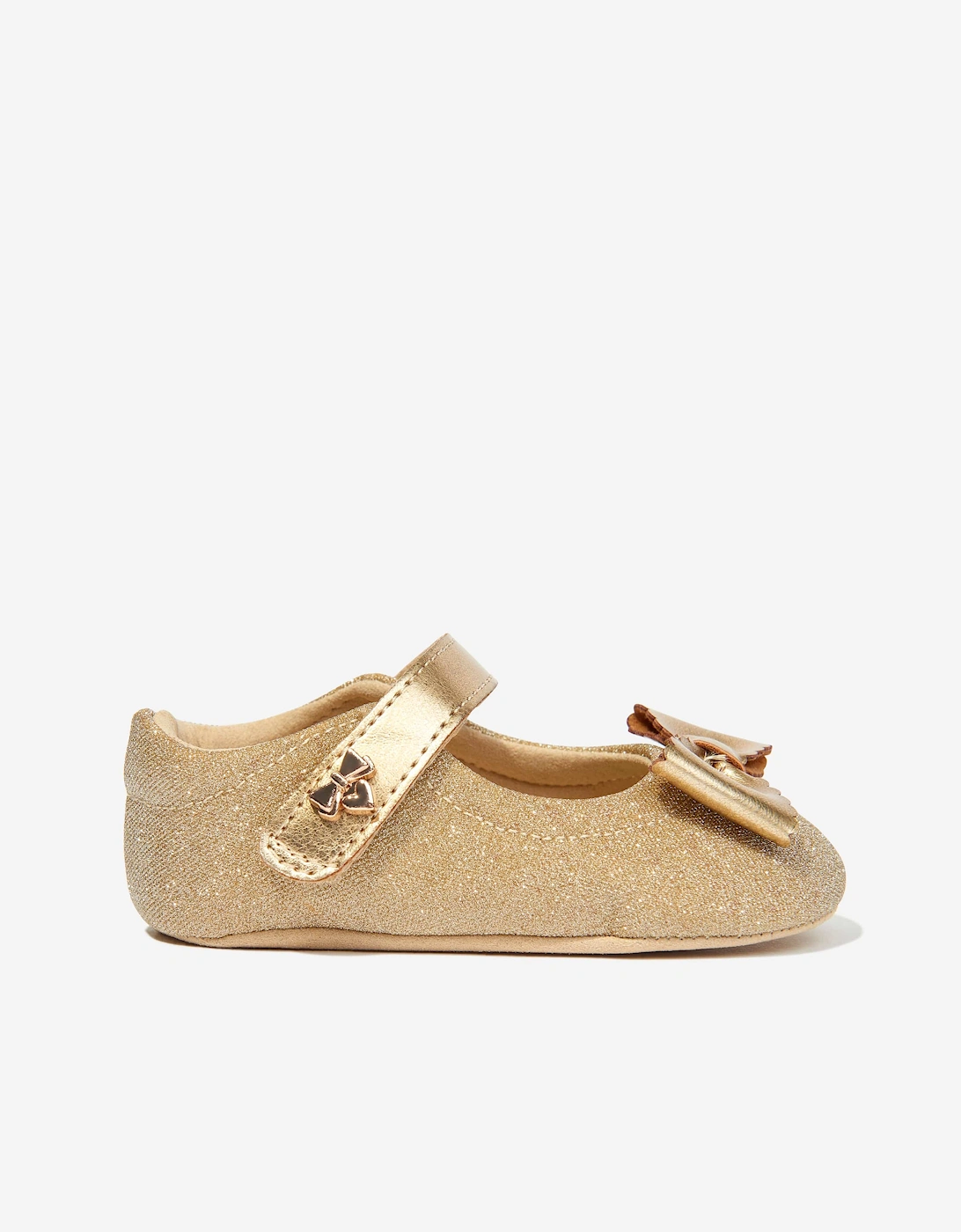 Angels Face Baby Girls Maxine Glitter Shoes in Gold, 5 of 4