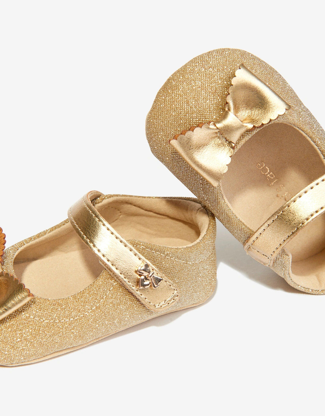 Angels Face Baby Girls Maxine Glitter Shoes in Gold