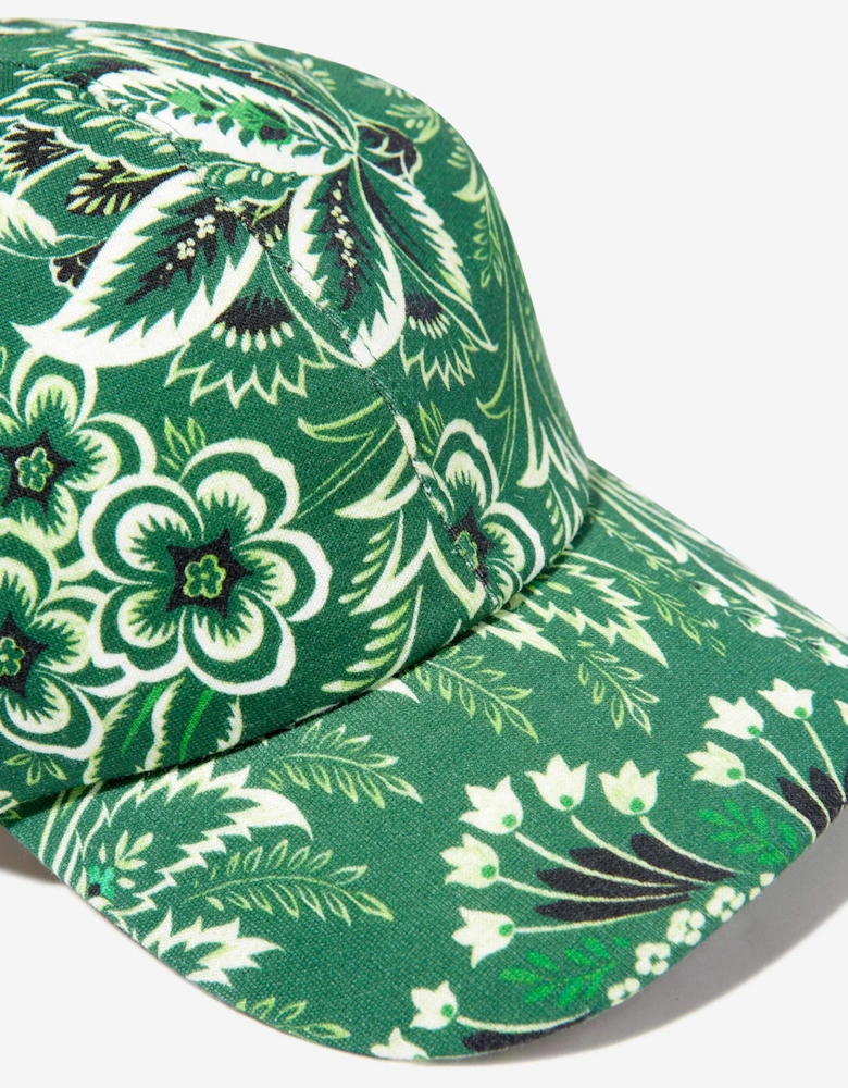 Boys Floral Paisley Cap in Green