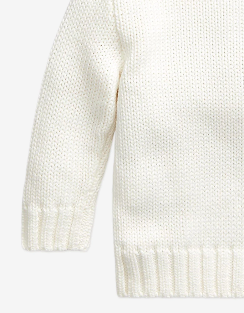 Baby Boys Flag Jumper in White