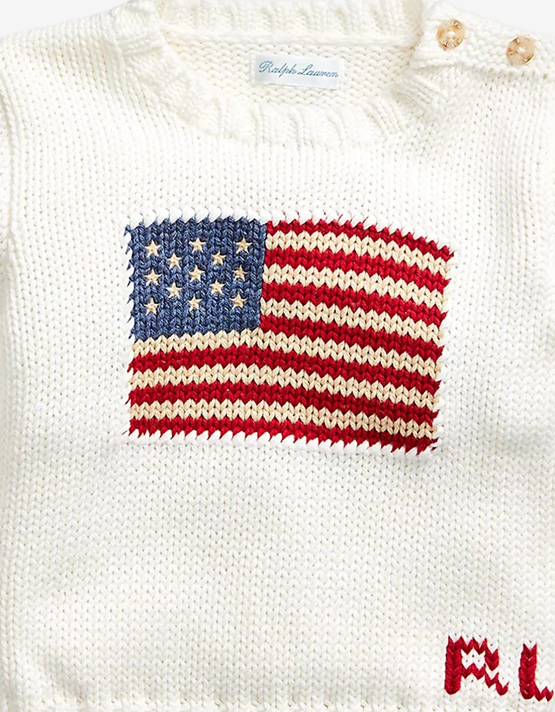 Baby Boys Flag Jumper in White