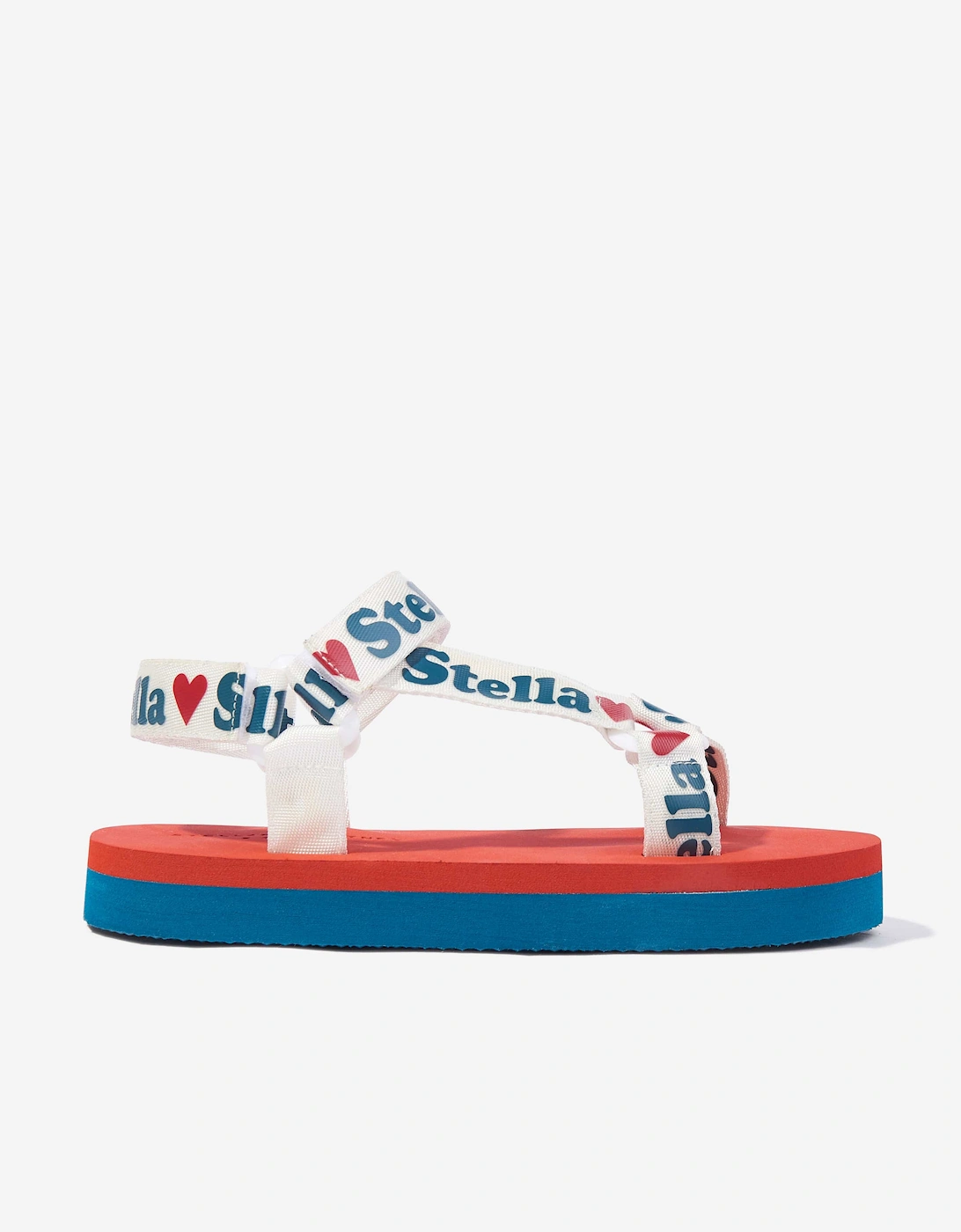 Stella Mccartney Girls Multi 'S Logo Tape Sandals In Colour - : 2.5 (Older) Size 35 Kids