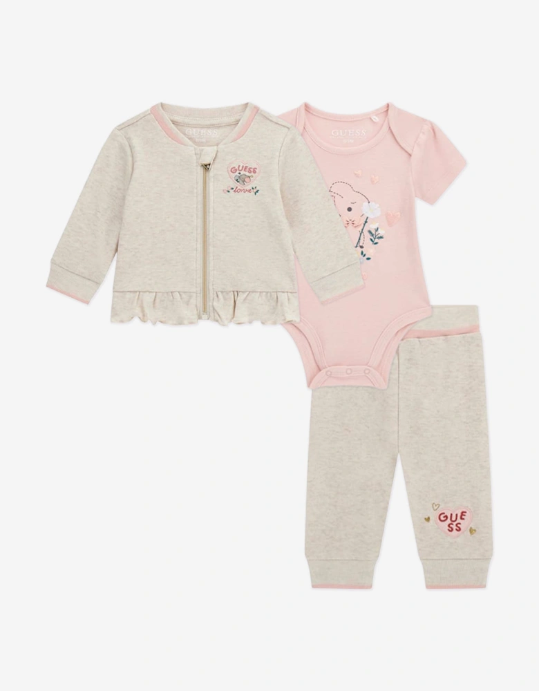 Baby Girls Tracksuit Set in Pink