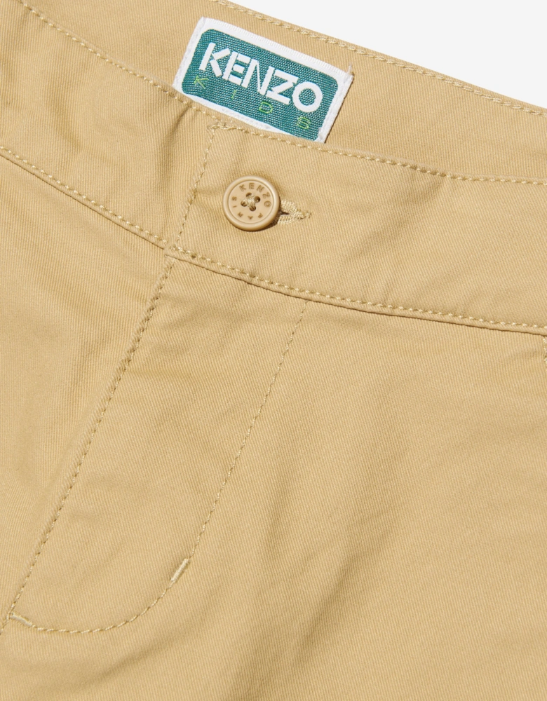 Kids Loose Fit Trousers in Beige