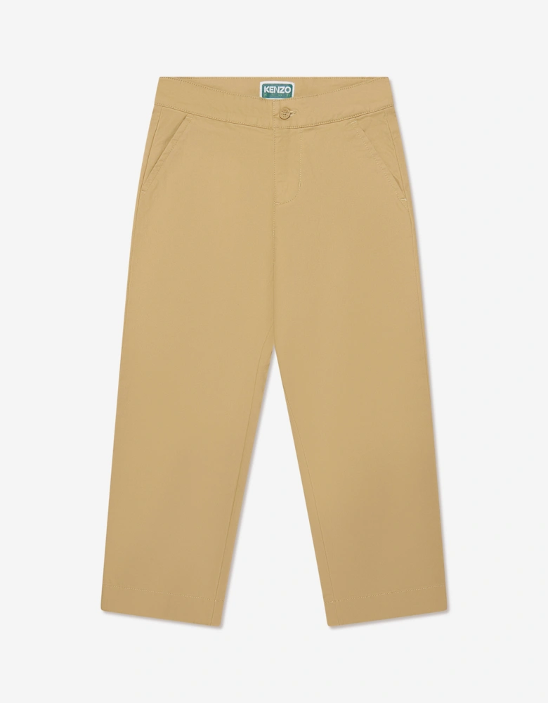 Kids Loose Fit Trousers in Beige
