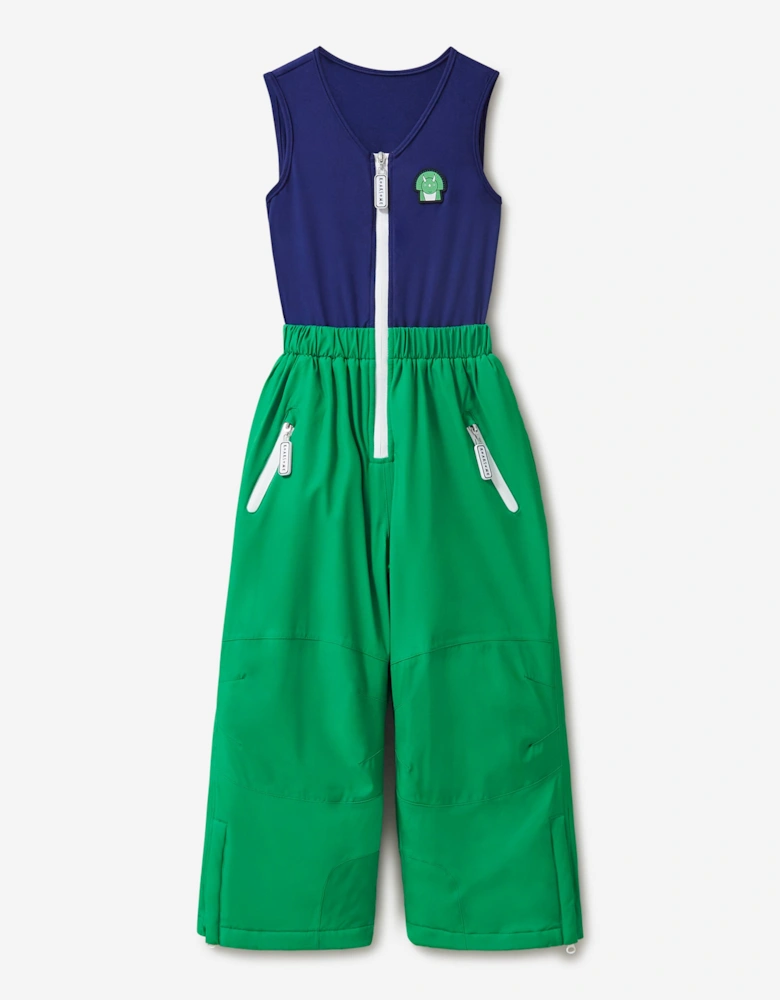Boys Spike The Dinosaur Ski Bottoms in Green