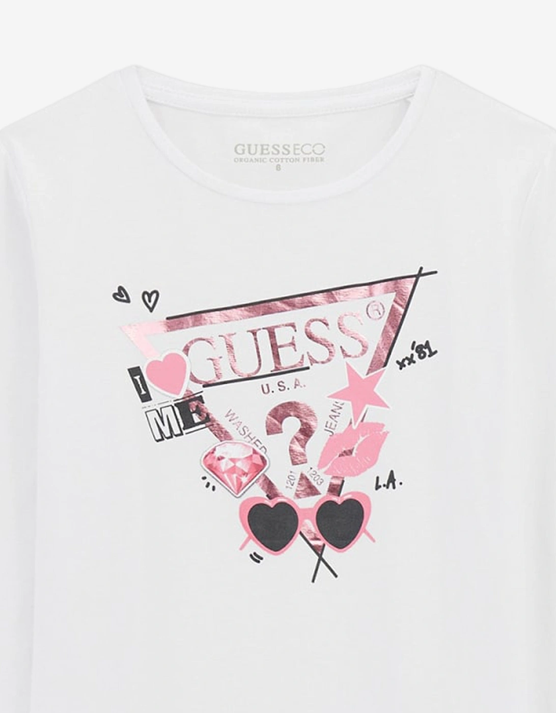 Girls Long Sleeve Logo T-Shirt in White