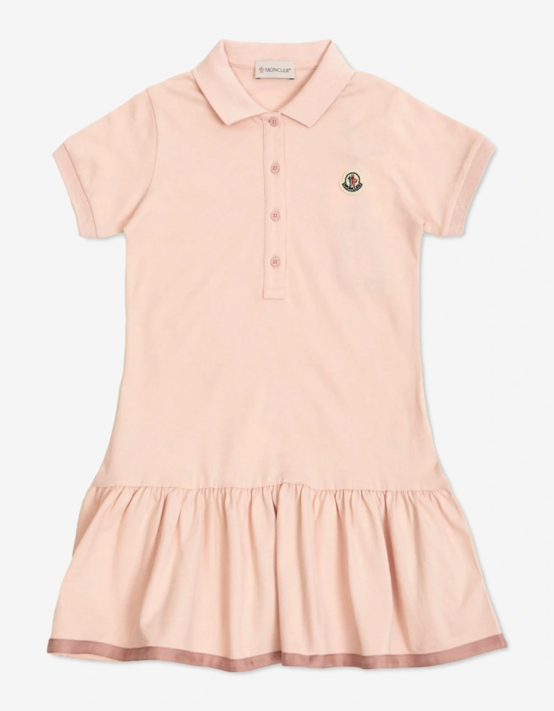 Girls Logo Polo Dress in Pink