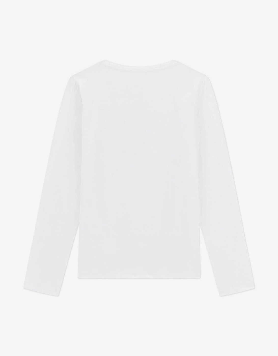 Girls Long Sleeve Logo T-Shirt in White