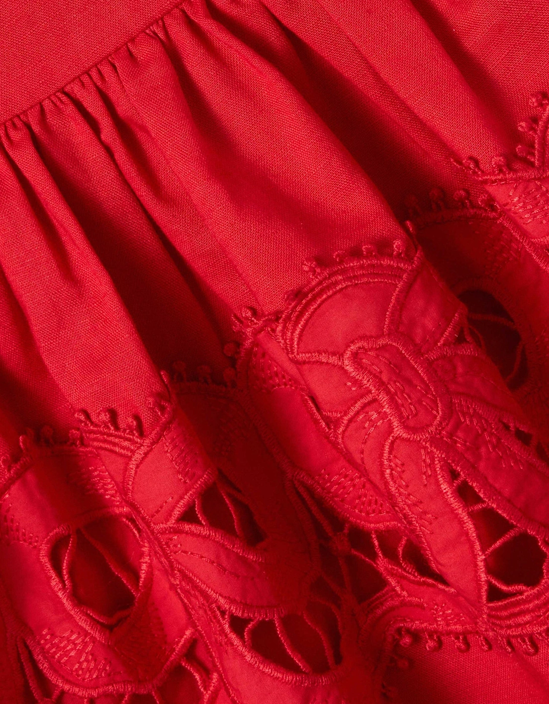 Girls Linen Bow Dress in Red