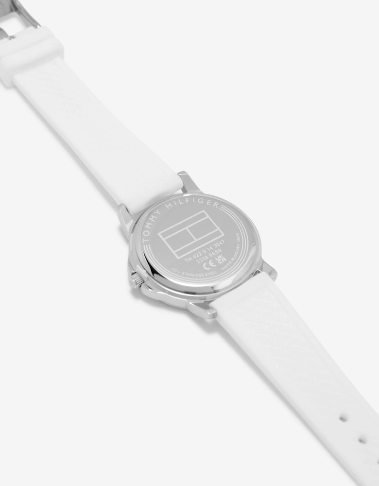 Girls Logo Strap Watch in White 32mm (One Size)