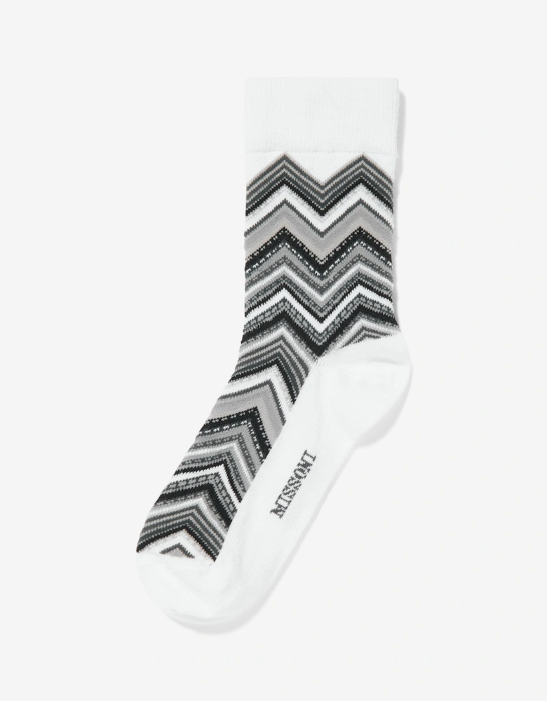 Kids Zigzag Socks in Black