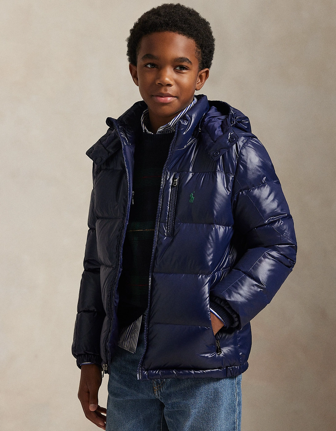 Boys Puffer Jacket in Navy