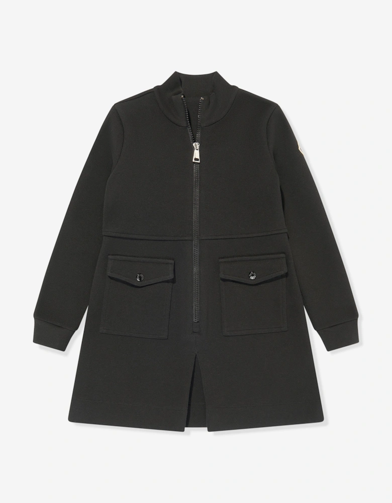 Enfant Girls Zip Up Dress in Black