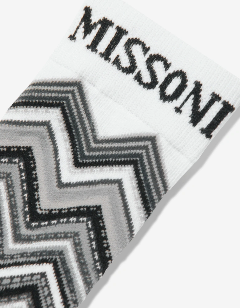 Kids Zigzag Socks in Black