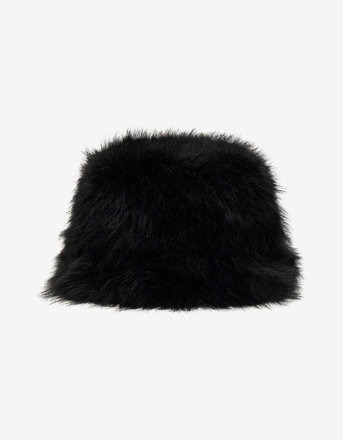 Girls Faux Fur Hat in Black, 5 of 4