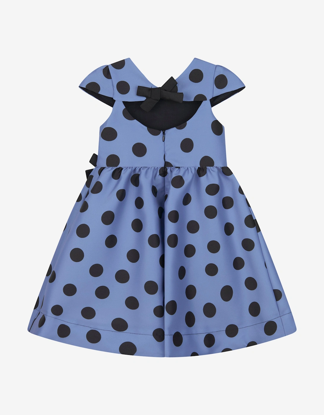 Girls Polka Bow Dress in Blue