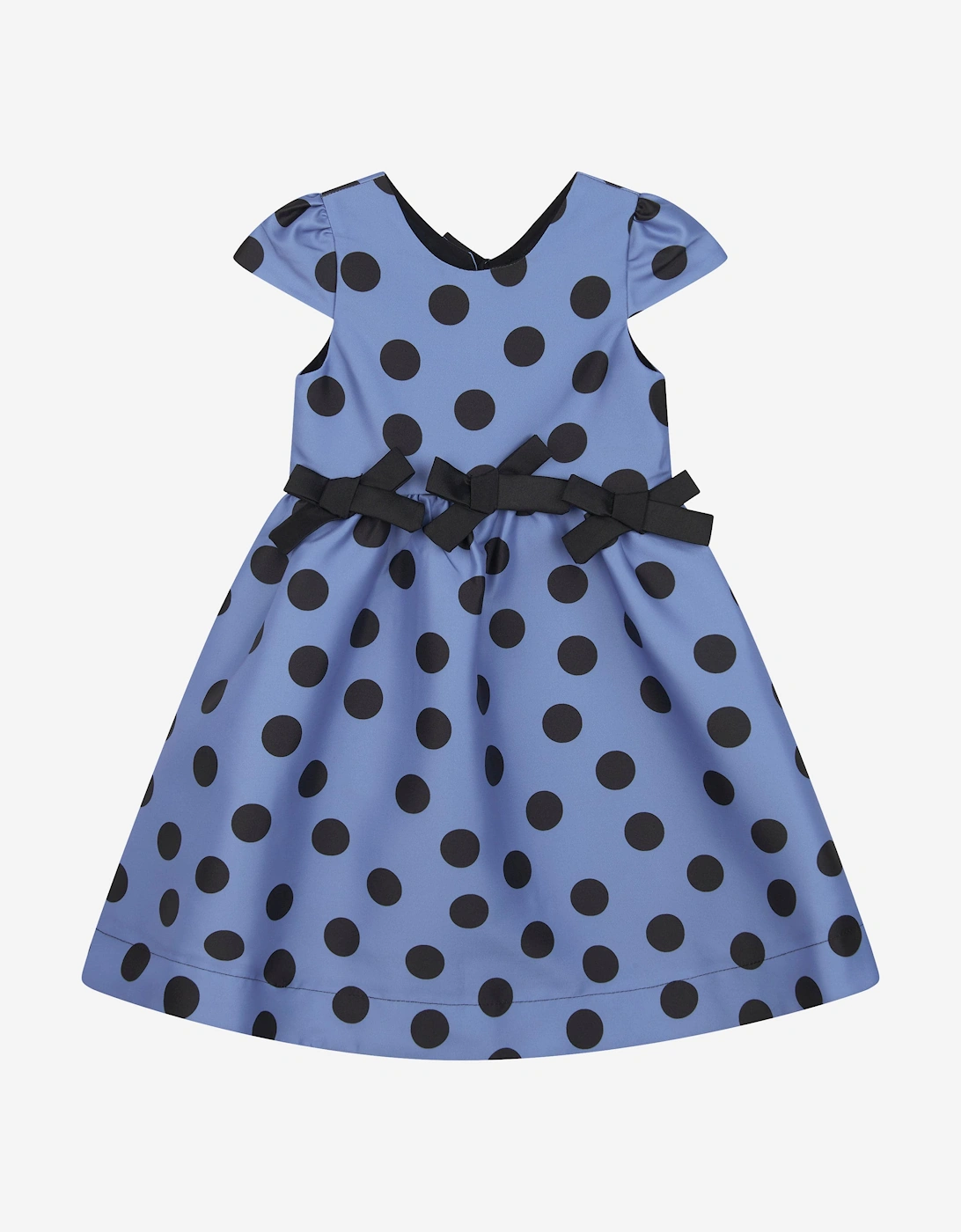 Girls Polka Bow Dress in Blue, 5 of 4