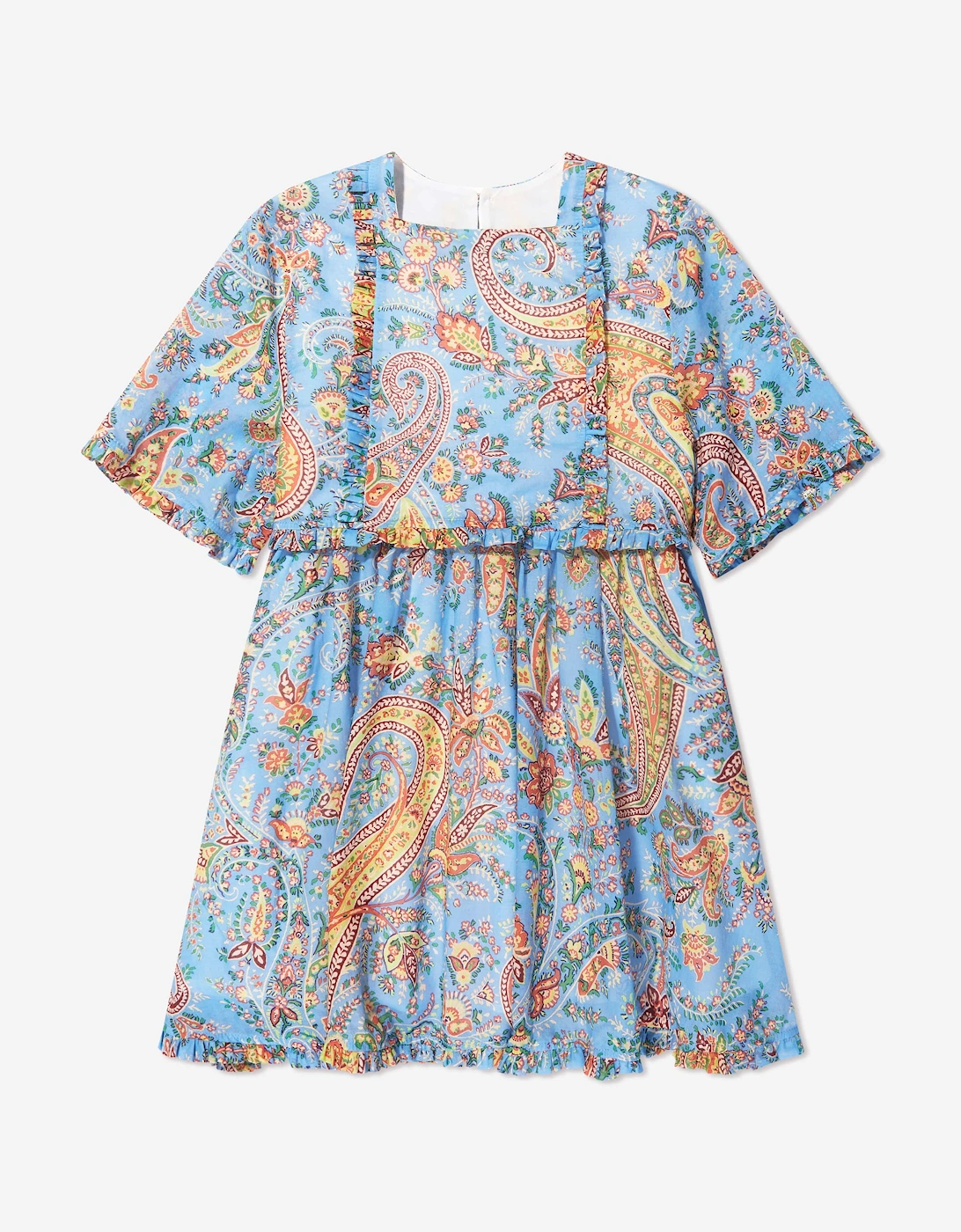 Girls Floral Paisley Dress in Bluw, 5 of 4