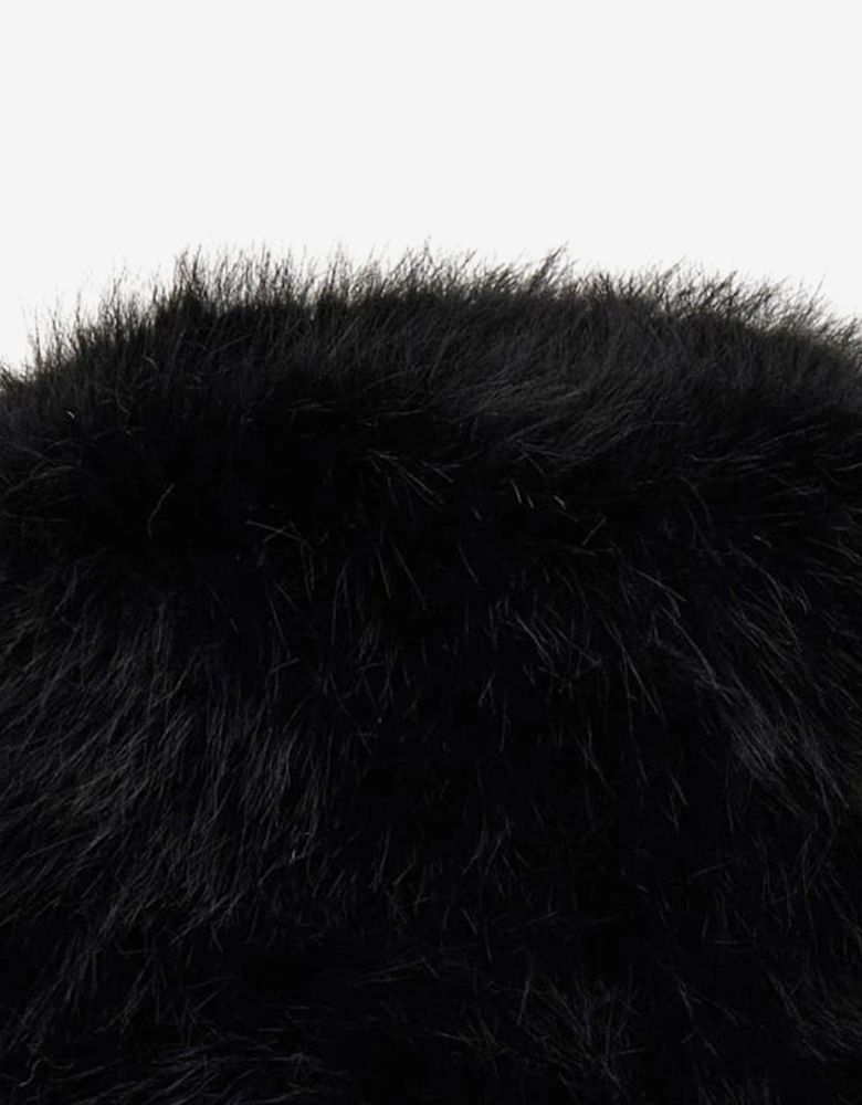 Girls Faux Fur Hat in Black