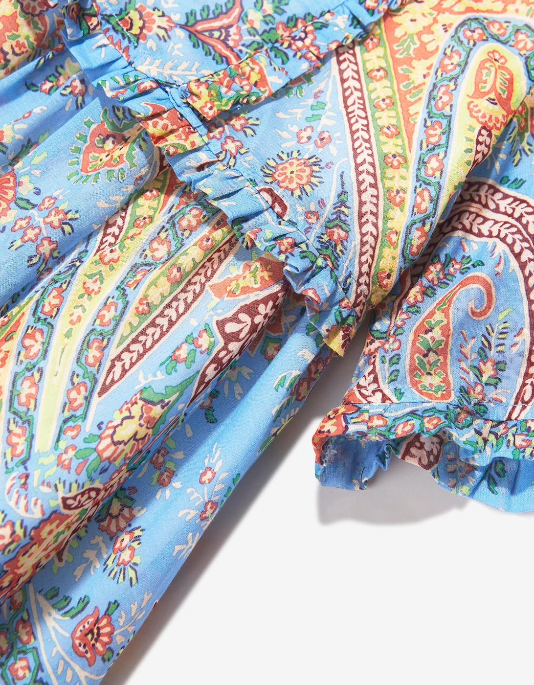 Girls Floral Paisley Dress in Bluw