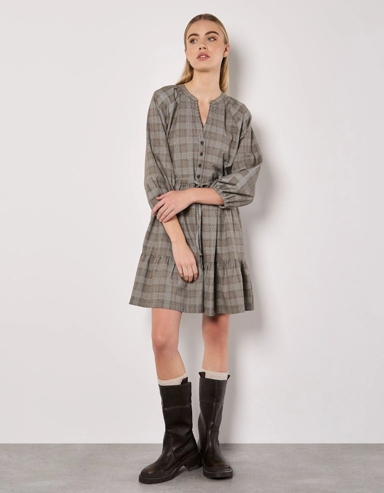 Heritage Check Ruffle Hem Mini Dress