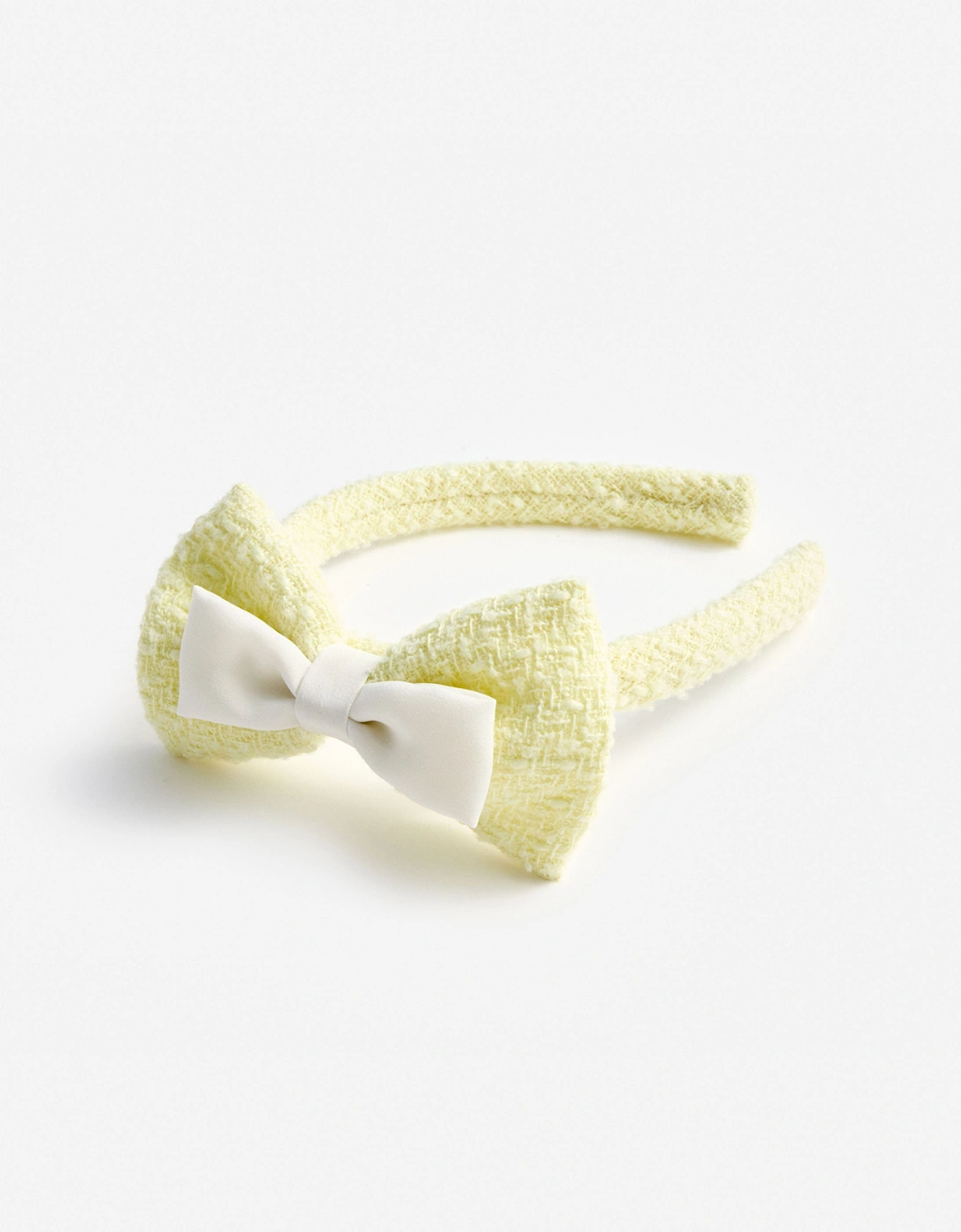 Girls Boucle Bow Headband in Yellow
