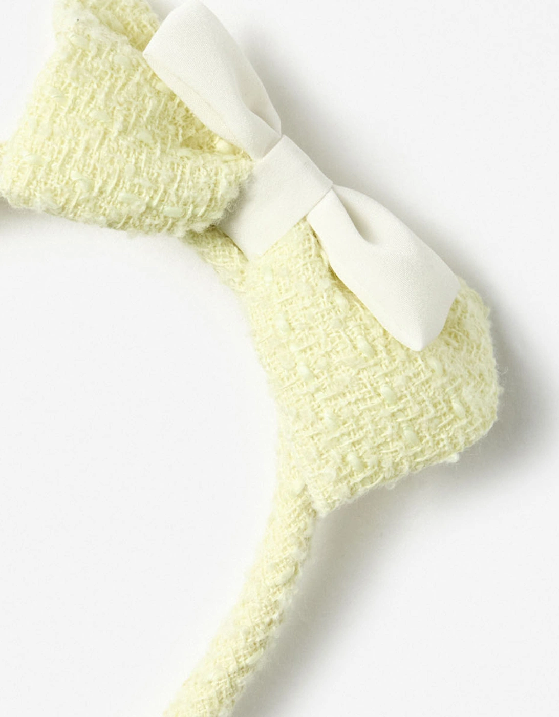 Girls Boucle Bow Headband in Yellow