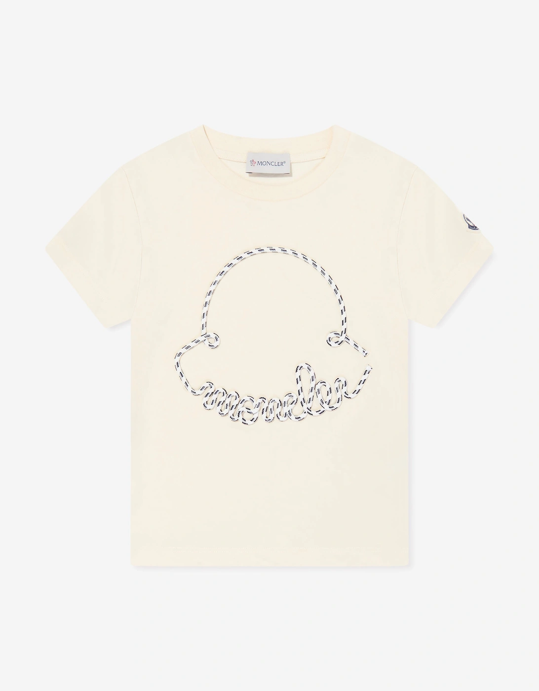 Enfant Girls Embroidered Logo T-Shirt in Ivory, 5 of 4
