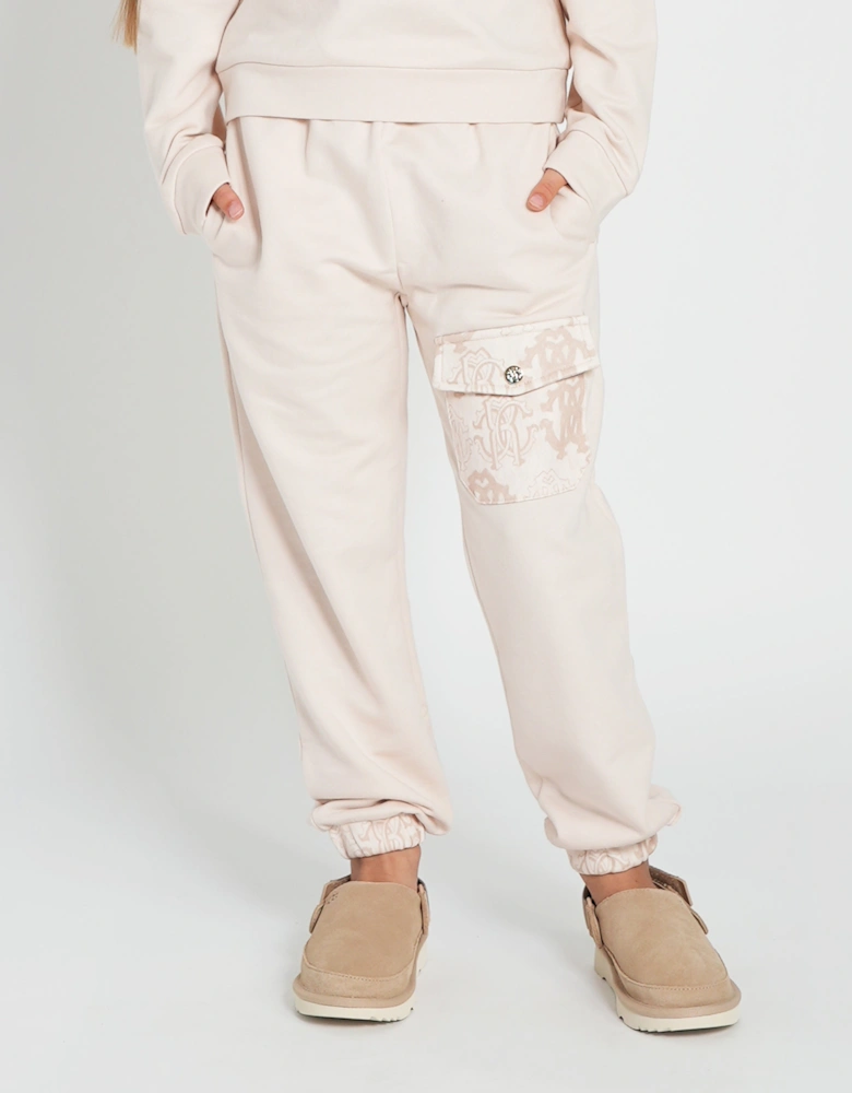 Girls Logo Joggers in Beige